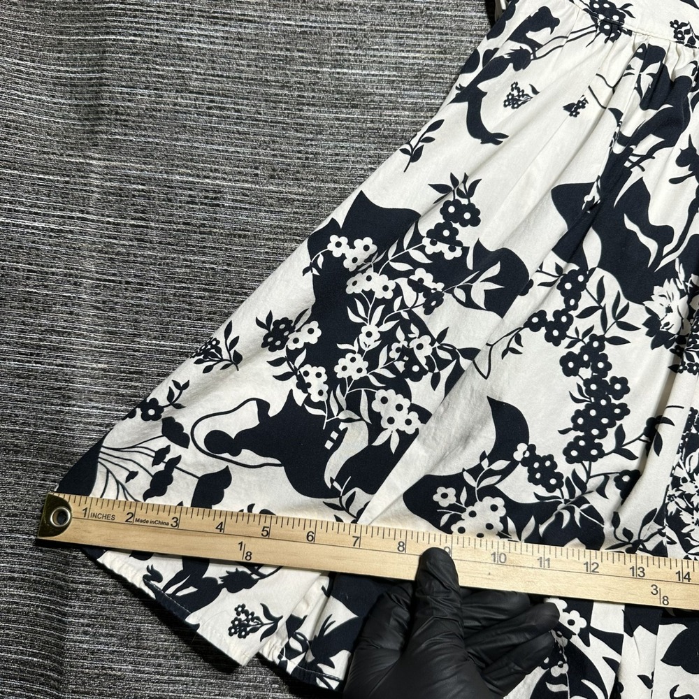 LunaChix Skirt Women Medium White Black Floral A-Line Flare Vintage Made in USA - Picture 8 of 16